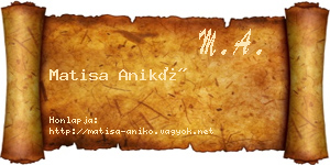 Matisa Anikó névjegykártya